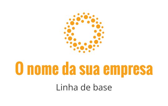 Design de logo circular com pontos laranja formando um anel ao redor de um espaço central