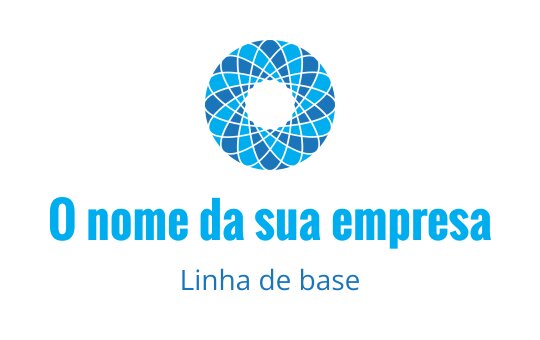 Design de logo espiral azul moderno com um círculo preto central