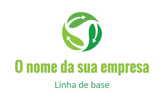 Design de logo circular moderno com folhas verdes e setas