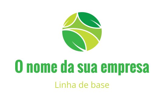 Design de logo circular moderno com folhas verdes e uma paleta de cores vibrante