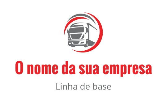 Logo de caminhão ousado com um destaque circular vermelho