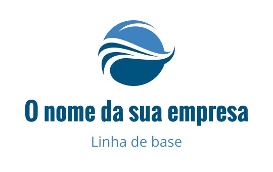 Logo moderno em azul e verde-água com elementos de onda e circulares