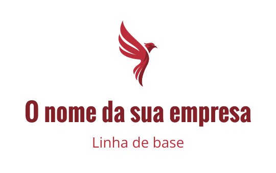 Design de logo de pássaro vermelho elegante com asas fluidas e texto em negrito