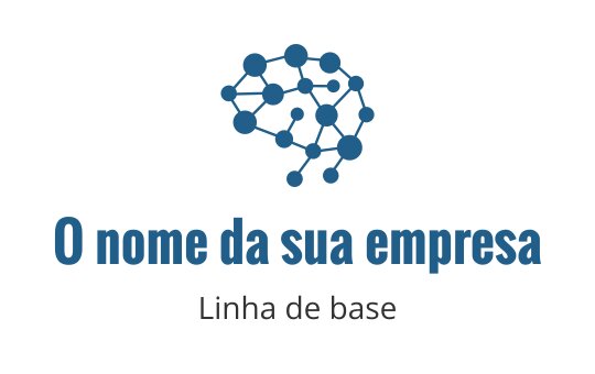 Design de logo moderno em azul com cérebro e nós interconectados