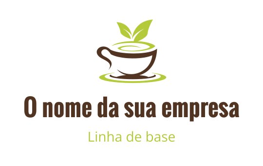 Design de logo moderno com uma xícara, folhas verdes e água