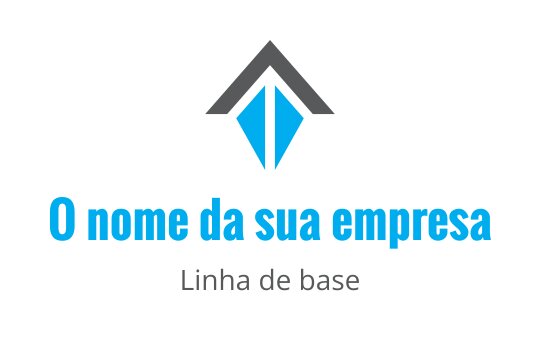 Design de logo moderno com uma forma geométrica azul e um triângulo cinza