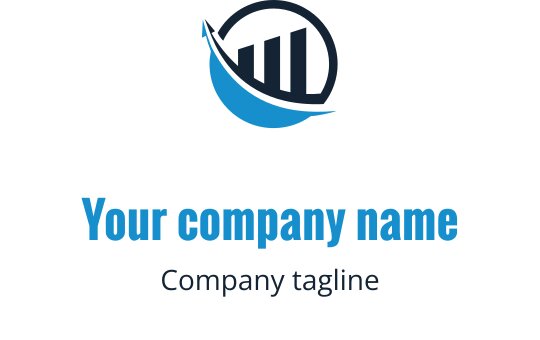 Design de logo moderno com forma circular, barras e elemento de onda
