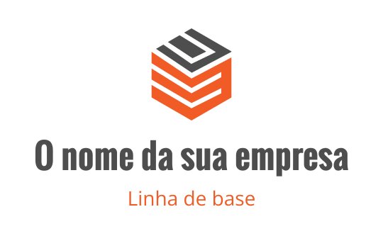 Design de logo geométrico moderno com um cubo em camadas laranja e cinza