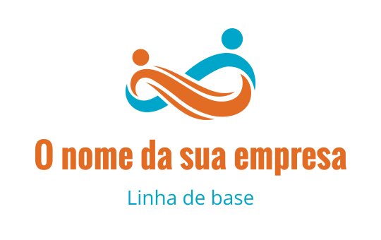 Design de logo moderno com figuras entrelaçadas em laranja e azul