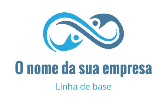 Design de logo moderno de infinito com figuras abstratas em azul e verde-água