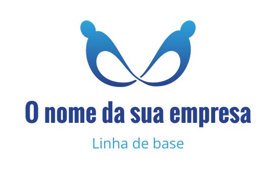 Design de logo moderno em azul com figuras abstratas em forma fluida