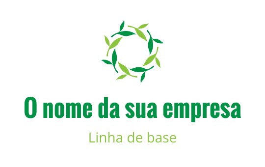 Design de logo circular com folhas verdes em arranjo natural