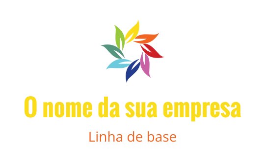 Design de logo com folhas coloridas dispostas em um padrão circular