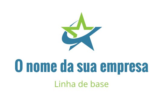 Design de logo moderno de estrela com elementos verdes e azuis
