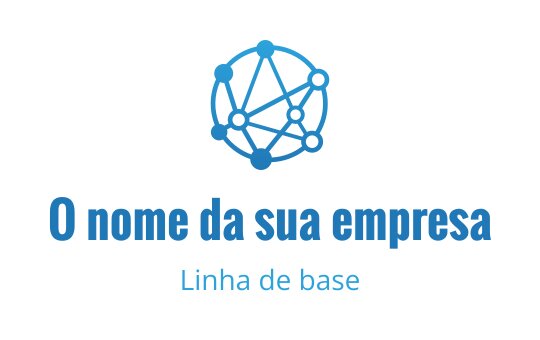 Design de logo moderno em azul com uma rede de nós interconectados