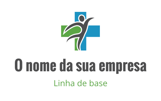 Design de logo dinâmico com uma figura estilizada em elementos verdes e azuis