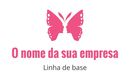 Design de logo de borboleta rosa elegante com perfis simétricos