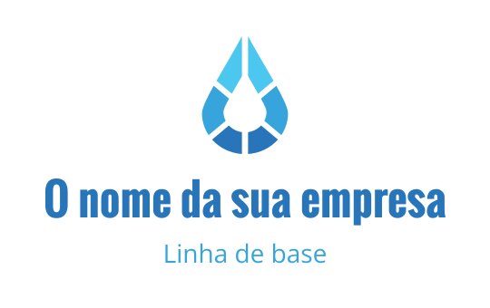 Design de logo moderno de gota d'água azul com formas geométricas