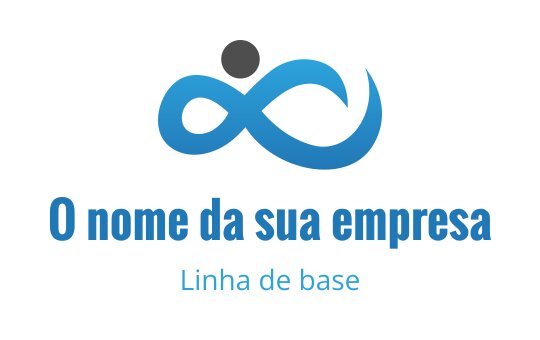 Design de logo moderno de infinito em azul com um acento circular