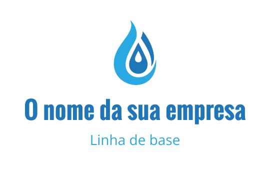 Design de logo moderno de gota d'água azul com forma curva elegante