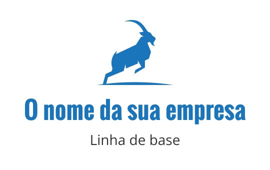 Design de logo de cabra azul dinâmica com silhueta saltando