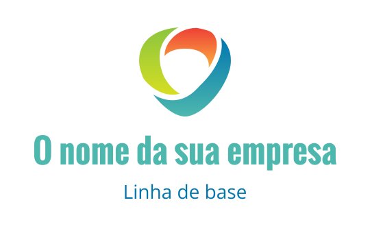 Design de logo abstrato colorido com formas sobrepostas em verde, laranja e azul