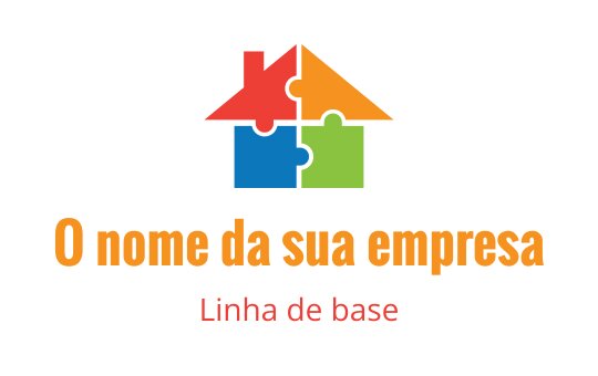 Logo de peça de quebra-cabeça colorida com formato de casa