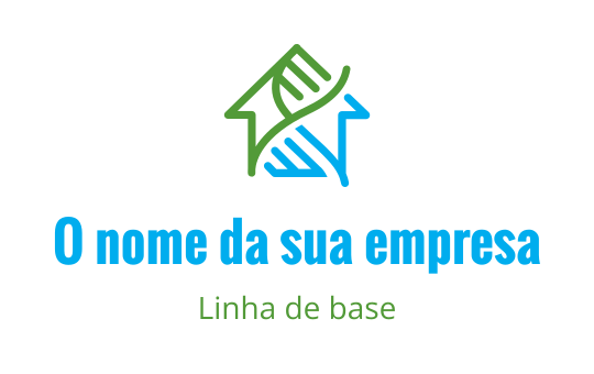 Design de logo moderno com uma casa verde e mãos azuis