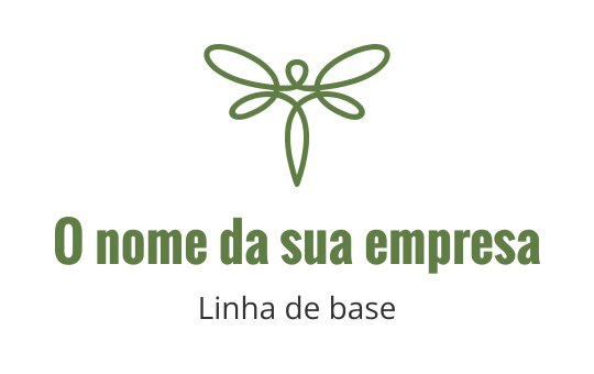 Design de logo de libélula verde elegante com asas delicadas
