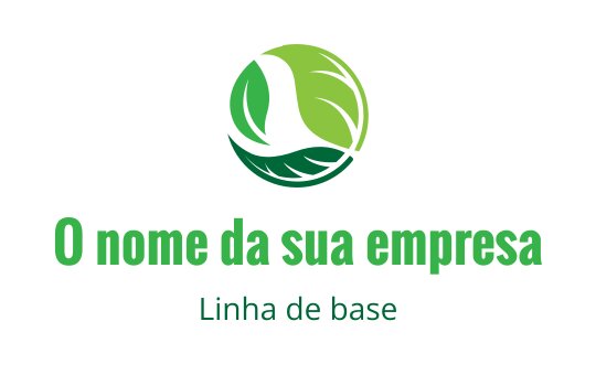 Design de logo moderno em verde com uma folha estilizada dentro de um círculo