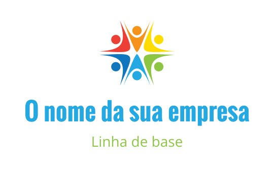 Design de logo colorido com figuras humanas interconectadas em forma de estrela