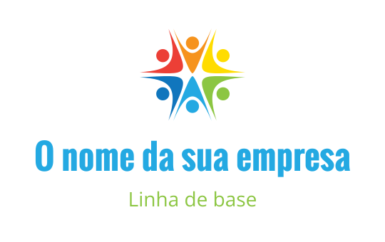 Design de logo colorido com figuras humanas interconectadas em forma de estrela