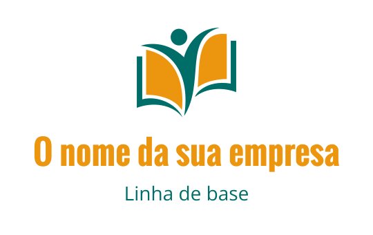 Logo de livro aberto com figura de pessoa em azul e laranja