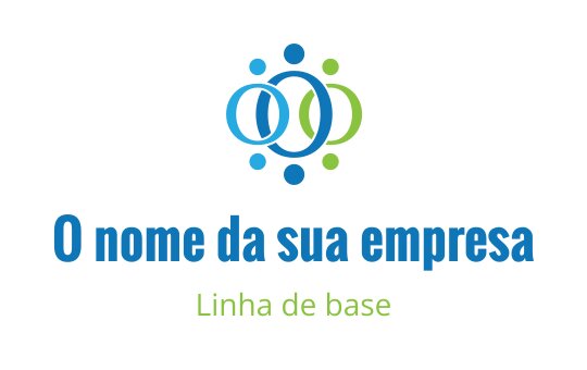 Design de logo moderno com círculos interconectados em tons de azul e verde