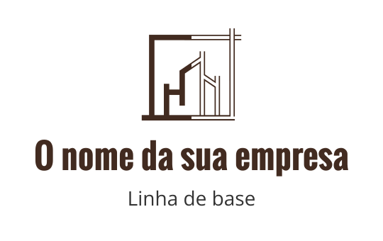 Design de logo moderno com contorno de edifício geométrico em marrom