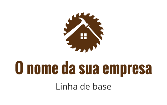 Logo rústico com elementos de casa e lâmina de serra