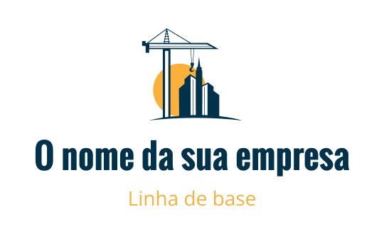 Logo de construção moderna com guindaste e silhueta de cidade