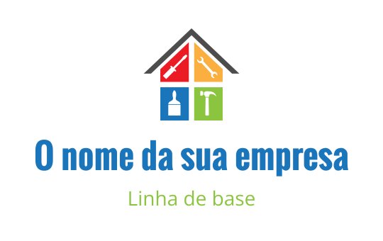 Logo de casa colorida com ferramentas em cada seção