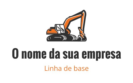 Logo de escavadora em design ousado nas cores laranja e preto
