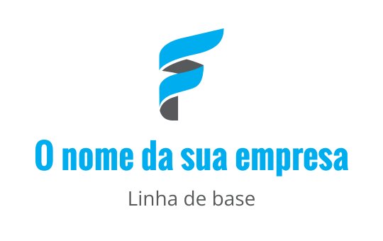 Logo moderno em azul e cinza com a letra F estilizada