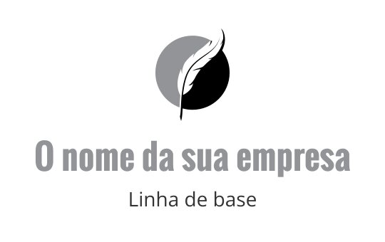 Design de logo moderno com uma forma de crescente acima de texto em negrito