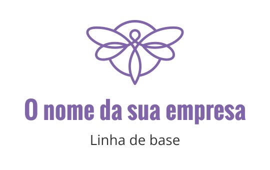 Design de logo de borboleta elegante em roxo com detalhes delicados nas asas