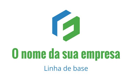 Design de logo moderno e geométrico com formas azuis e verdes
