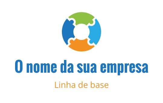 Design de logo de peça de quebra-cabeça colorida com elementos azuis, verdes e laranjas