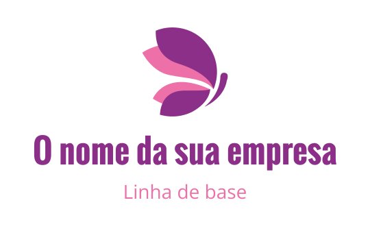 Design de logo de borboleta elegante em tons de rosa e roxo