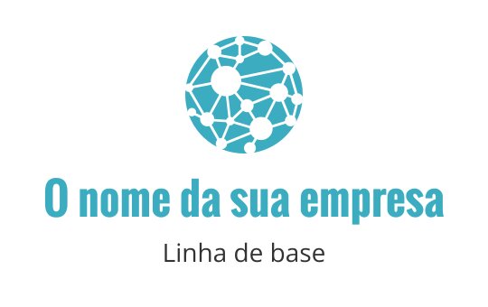 Design de logo moderno em azul com nós e círculos interconectados