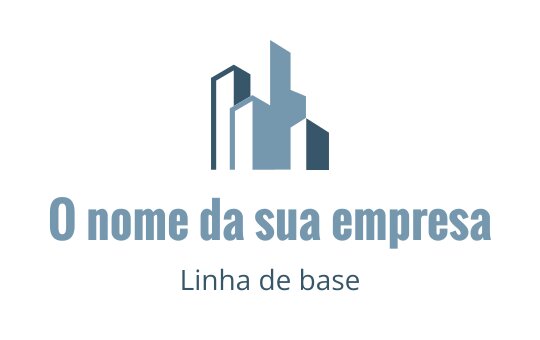 Design de logo moderno com arranha-céus azuis abstratos e tipografia limpa