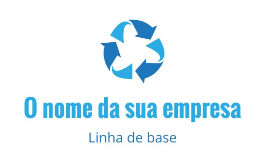 Design de logo de reciclagem moderno em azul com setas formando um círculo