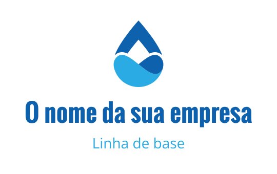 Design de logo moderno em azul com gota d'água e ondas em camadas