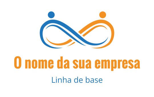 Design de logo moderno de infinito com elementos azuis e laranjas